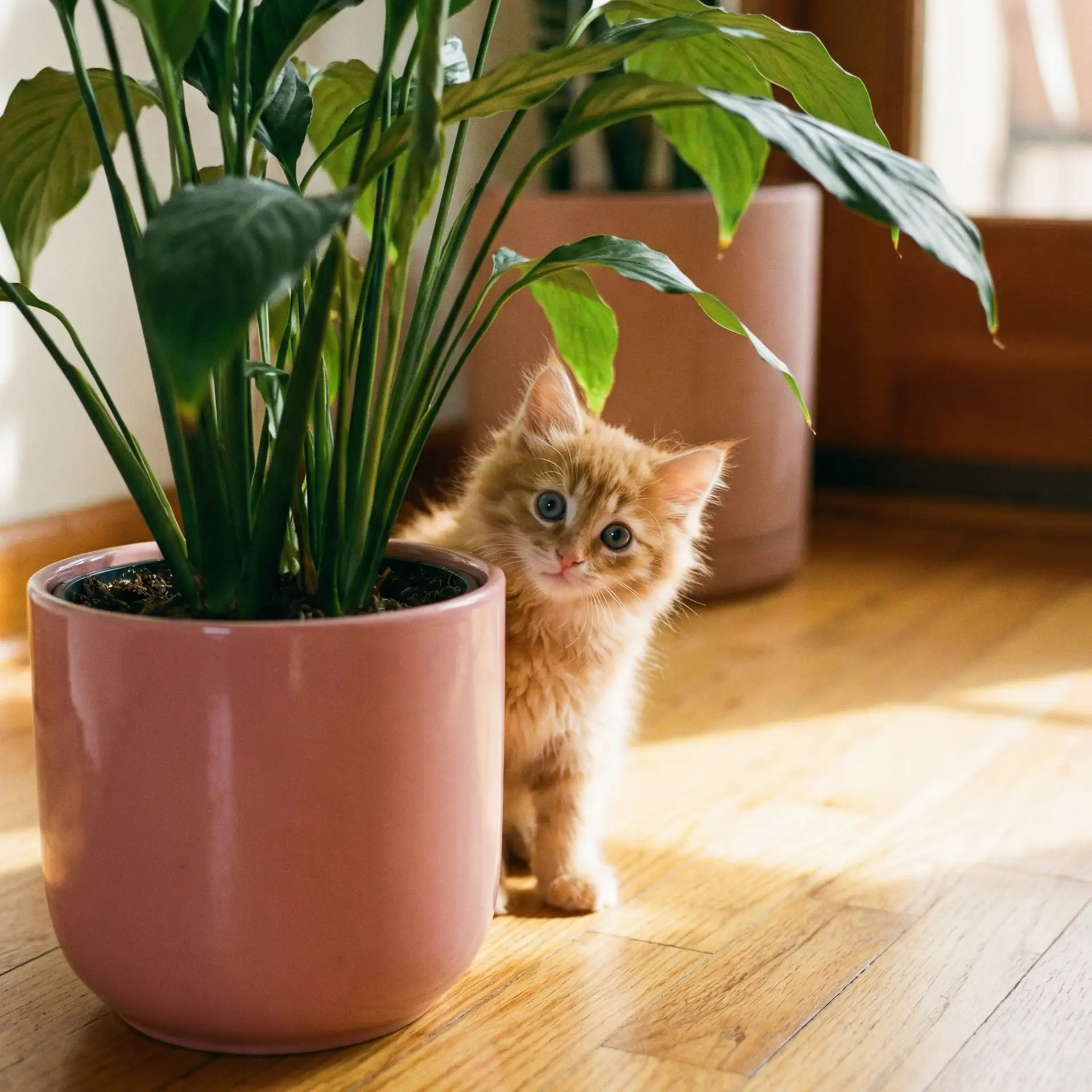 小猫从花盆后探头 - 一龙战群凤校园宿舍